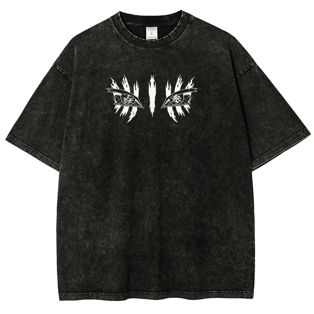 Demon Slayer Akaza Unisex Fit Washed T-Shirt 2508017343