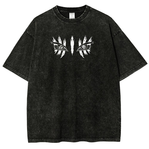 Demon Slayer Akaza Unisex Fit Washed T-Shirt 2508017343