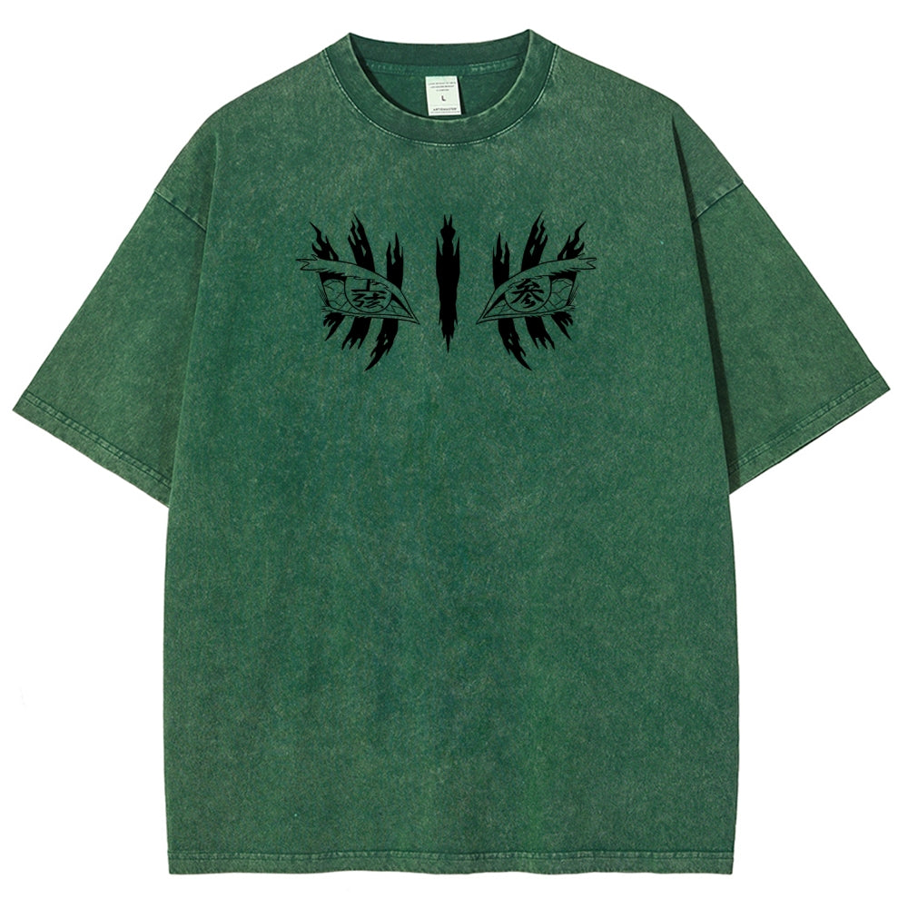 Demon Slayer Akaza Unisex Fit Washed T-Shirt 2508017343